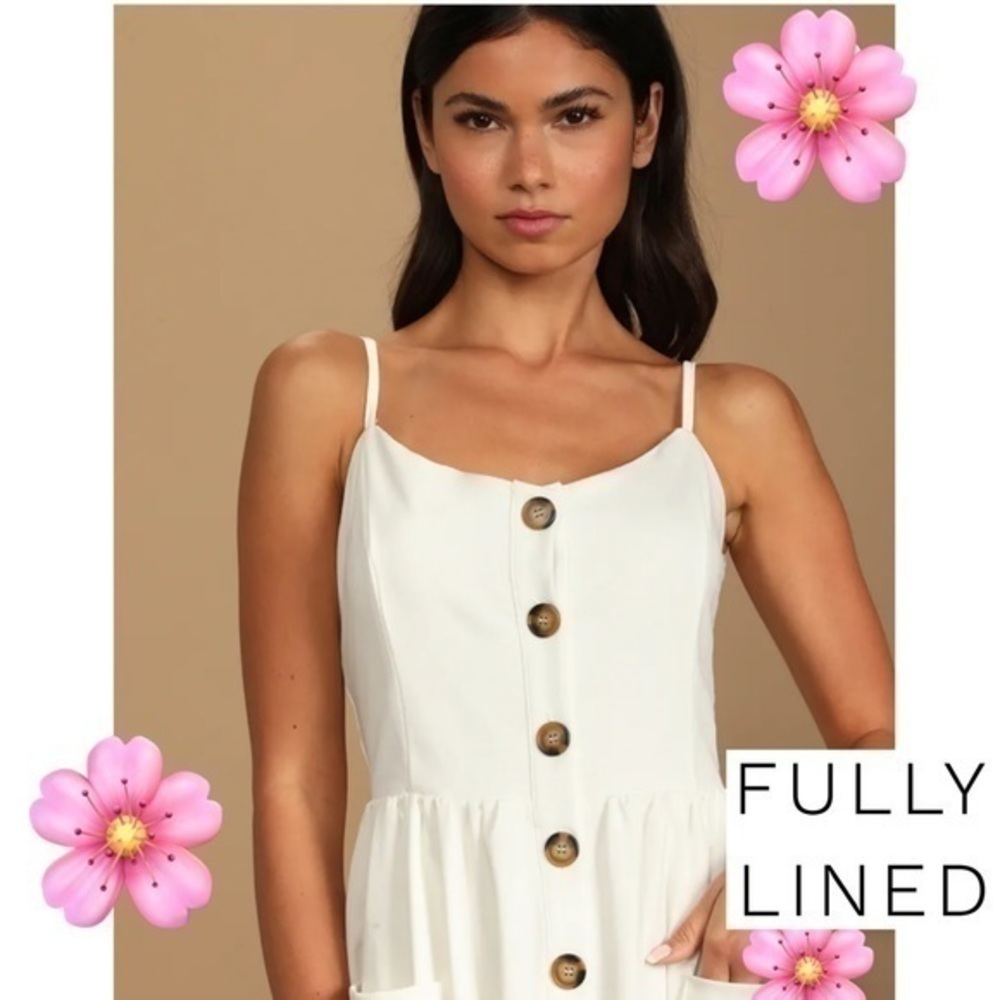 Naïf  Anthropologie white button front midi dress - Picture 12 of 12